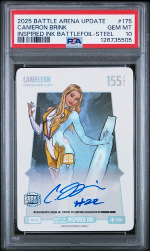 2025 BO JACKSON BATTLE ARENA STEEL #175 CAMELEON CAMERON BRINK PSA 10 AUTO
