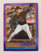 JONAH TONG 2026 Topps Series 1 1991 SILVER PACK CHROME PURPLE #d 144/250 Mets