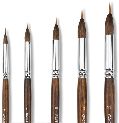 Watercolor Brushes Set - 5Pcs Extended Needle Point Artist Paint Brushes Prof...