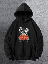 All Season Loose Fit Long Sleeve Insane Clown Posse Graphic Print Hoodie - Casua