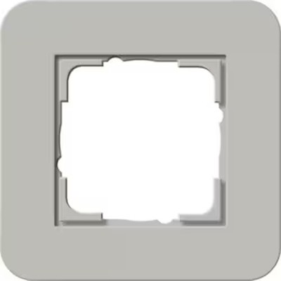 Gira 0211412 Abdeckrahmen 1-fach, E3, grau Soft-Touch mit Trägerrahmen reinweiß