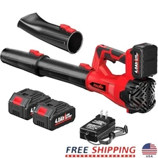 Cordless Leaf Blower Lightweight 6 Speed Adjustable 150MPH 2 Batteries Included