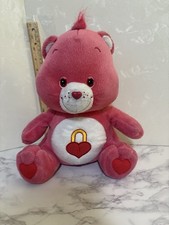 Vintage 2004 Care Bears Secret Bear 13" Plush Stuffed Plush Heart Lock