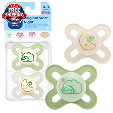 Original Start Baby Pacifiers 0-3 Months, Bpa-Free Skin Soft Silicone Nipple, Gl