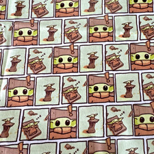 Star Wars Mandalorian Fabric Grogu Comic Strip Design Over 5 yards