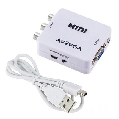 AV RCA To VGA Video Adapter HD 1080P TV Converter Switch H1
