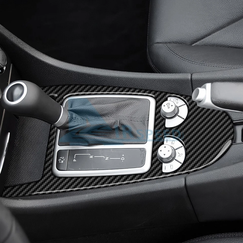 Para Mercedes-Benz SLK 2004-2010 controle central de carro acabamento de mudança fibra de carbono preto - Imagem 4 de 4