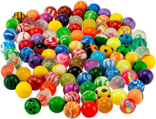 100 Pieces Colorful Bouncy Balls Bulk Mixed Pattern High Bouncing Balls for Kids