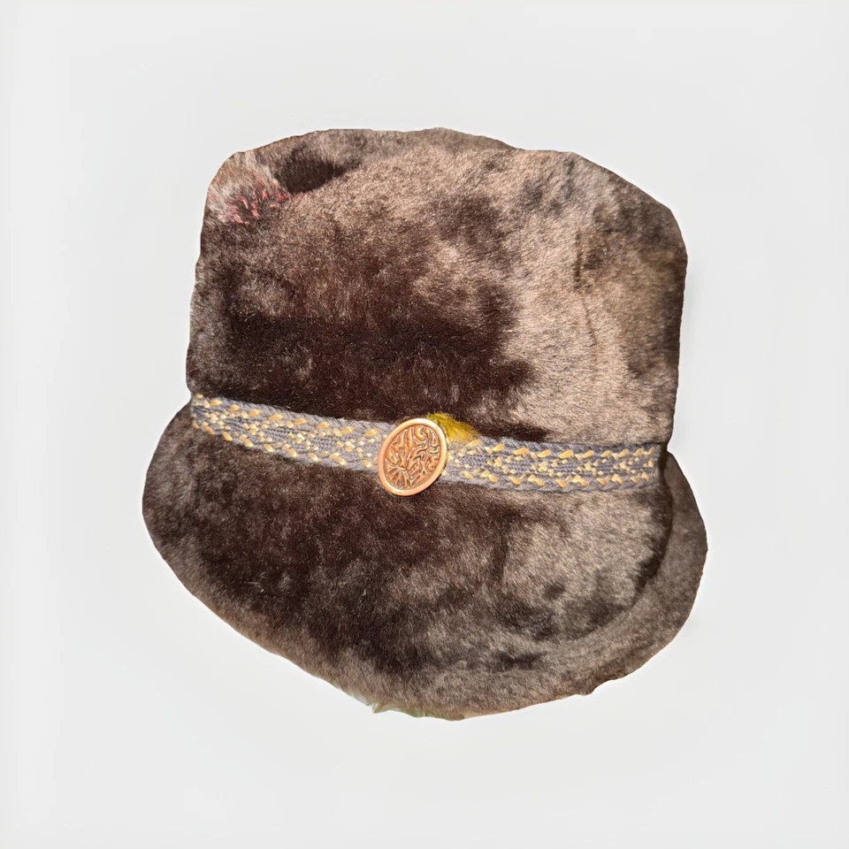 Gorra de piel de conejo vintage de los años 50 hecha en unión grande 100 % piel de conejo sombrero de invierno unisex Foto 4 de 4