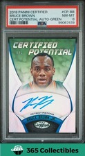 2018 Panini Certified Potential Autographs Bruce Brown Green /5 #CP-BB PSA 8