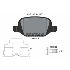 Satz Bremsbeläge Bremsklötze hinten für Abarth 500-595-695 | 24446332