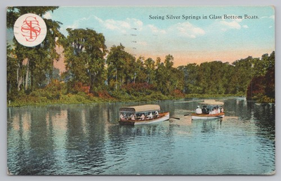 #ad Silver Springs Glass Bottom Boats Postcard Ocala FL 1925 $10.36