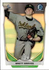 2014 Bowman Draft Brett Graves #CDP73 Chrome Refractors Oakland Athletics 16N