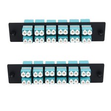 24 Fibers LC To LC OM3 Duplex MultiMode Patch Panel Coupler Adapters 2 PCS