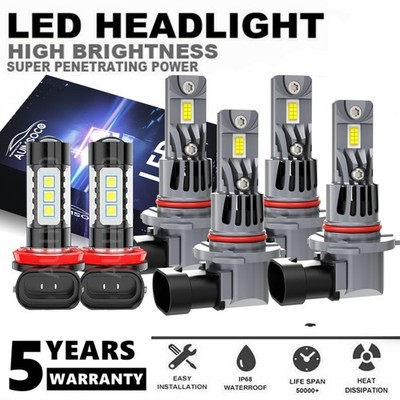 For Dodge Durango SXT Sport 3.6L 2016-2023 10000K LED Headlight Fog Kit Combo