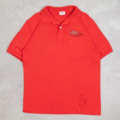 Stedman Vintage Bush Trucking Single Stitch Polo T-Shirt Large Herren 1980er USA