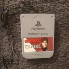 Sony PlayStation 1 Speicherkarte Grau PS1 Memory Card Claire Resident Evil 2