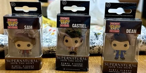 Supernatural Funko Pocket Pop! Keychains Of Sam, Dean And Castiel NIB