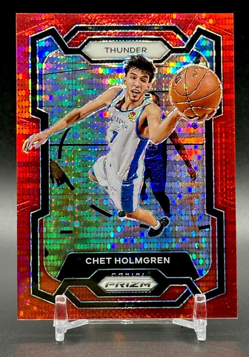 2023-24 Panini Prizm Basketball #115 CHET HOLMGREN RED PULSAR /299 - OKC Thunder