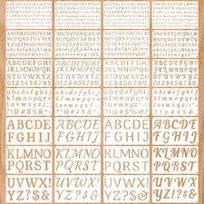 1/3, 1/2, 3/4, 1, 2 Inch Letter Stencils for Painting, 28 Pack Reusable Plastic