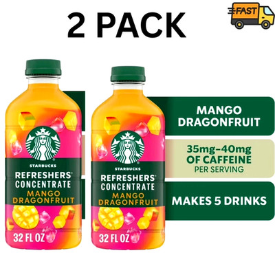 Starbucks Mango Dragonfruit Refreshers Concentrate 32 fl oz (Pack of 2)