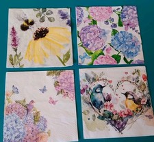 4 Individual Cocktail Napkins For Decoupage