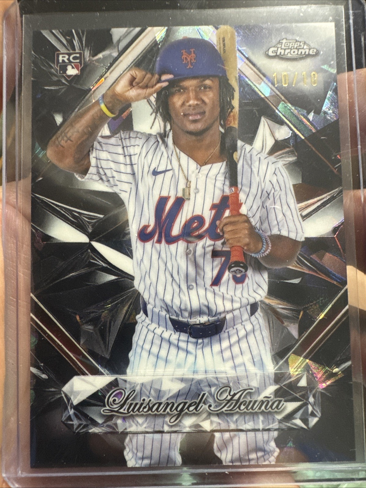 2025 Topps Chrome Sapphire Luisangel Acuna SS-10 RC Sapphire Selections 10/10 BE