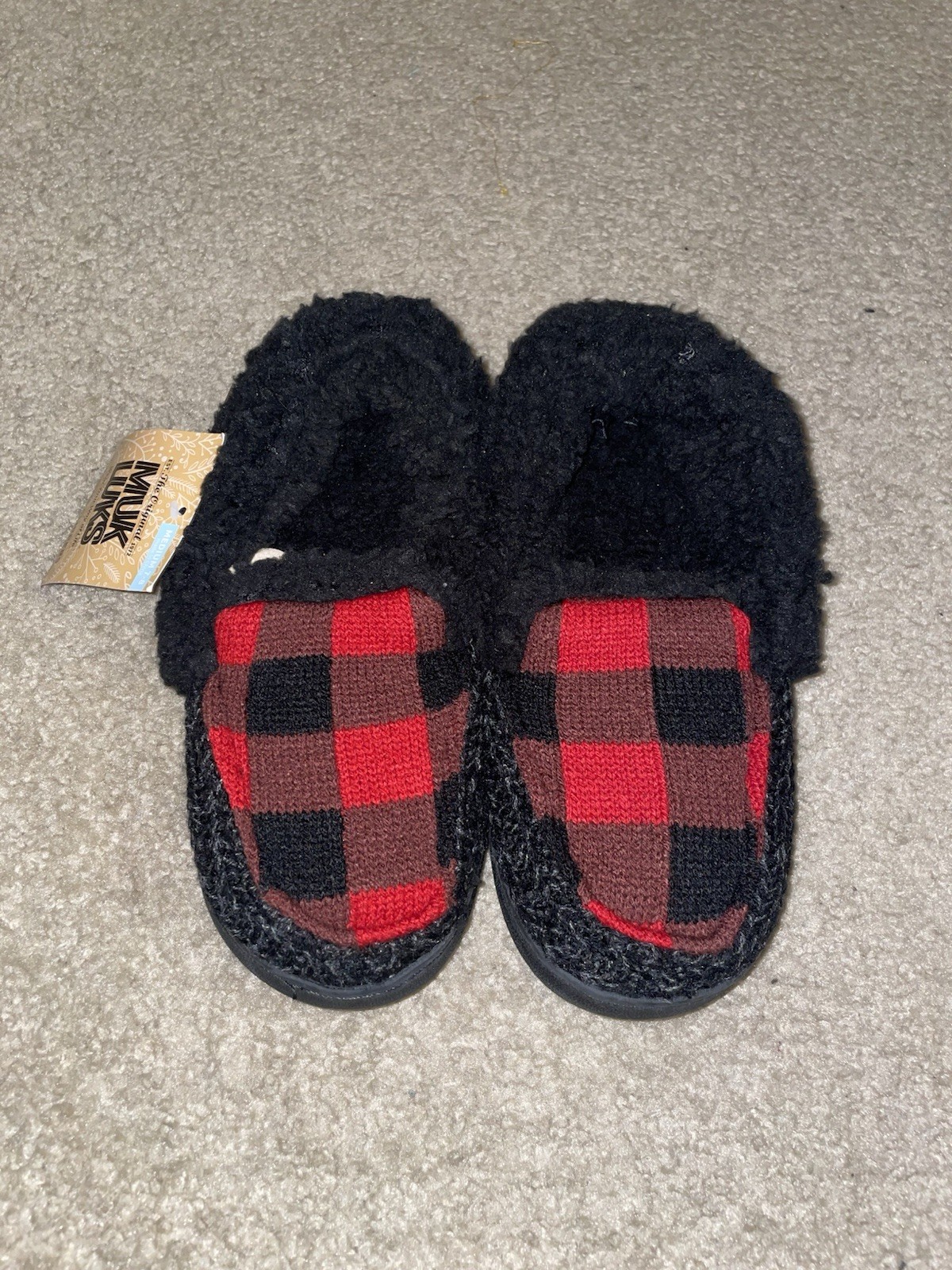 APL MUK LUKS Pantofole donna rosse a quadri taglia 7 8