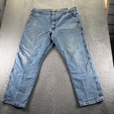 Wrangler Authentics Jeans Men 42x32 Blue Cotton Denim Straight Carpenter Utility