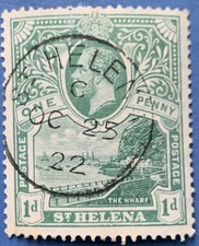 St HELENA 1922 KGV  1d Green SG89 Fine used CV £60