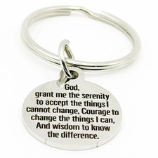 Serenity Prayer Stainless Steel Keychain