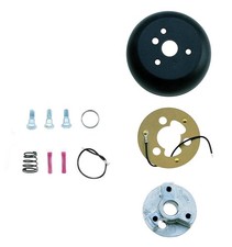 Steering Wheel Installation Kit 3-bolt Mount Matte Black Alum. Amc Gm Mopar Kit