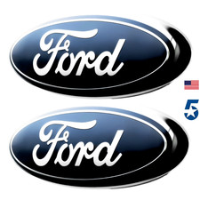 Blue Chrome 2005-2014 Ford F150 Front Grille Tailgate 9 Inch Oval Emblem 2-pc Blue Chrome 2005-2014 Ford F150 Front Grille Tailgate 9 Inch Oval Emblem 2-pc