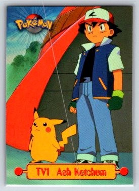 Ash Ketchum Base Pokemon 1999 Topps TV TV1 NM