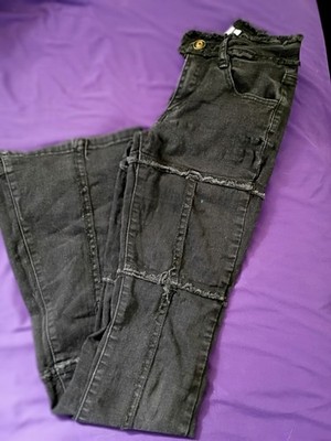 Rue 21 juniors black destroyed Flare jeans size 5