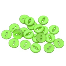 20pcs Green Round Sewing Buttons 12.5mm Resin 2-Hole Fish Eye Craft Button