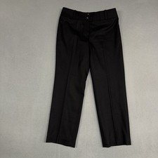Talbots Dress Pants Women  s 10 Black Straight Leg Stretch Lined Wool Blend Italy