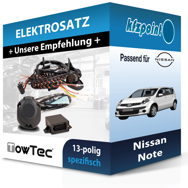 FüR Nissan Note 03.2006-09.2013 Towtec E-Satz 13Polig Fahrzeugspezifisch Neu-image