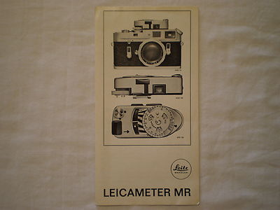 VINTAGE 1969 LEICA LEITZ WETZLAR LEICAMETER MR LIGHT METER BI-FOLD PAMPHLET