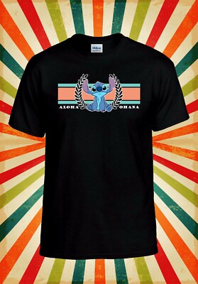 Aloha Ohana Stitch lustig cool Retro Männer Frauen Trägershirt Tank Top Unisex T-Shirt 2791