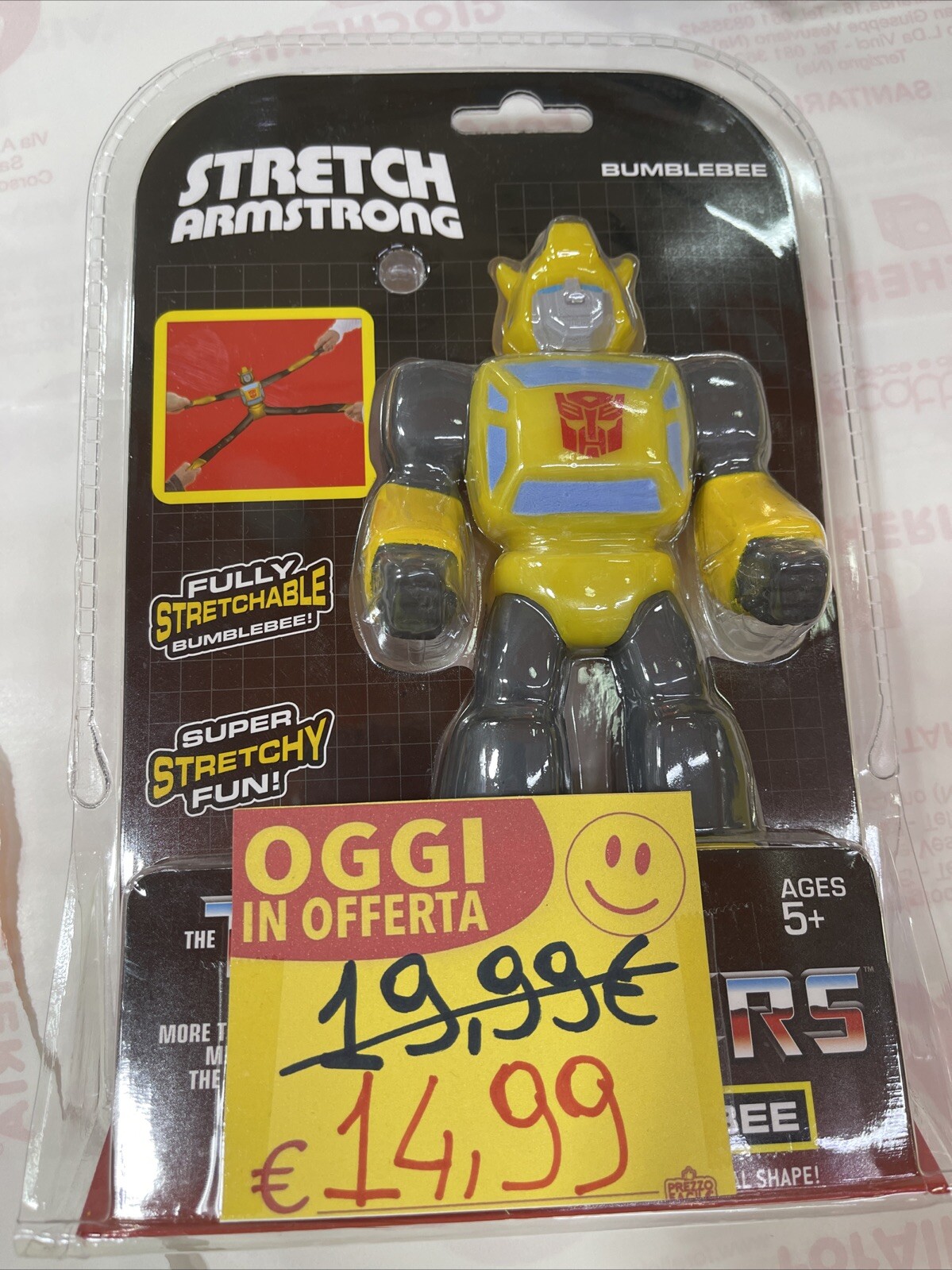 Stretch Armstrong Gioco Bambini Allungabile Transformers BumbleBee 15 cm