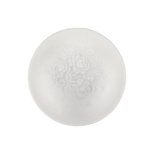 Imperial White Milk Glass Footed Bowl With Rose Pattern Vintage - Picture 15 of 23