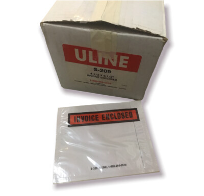 ULINE S-13108 4.5  x 5.5  Clear Super Stick Packing List Invoice Envelopes 1,000