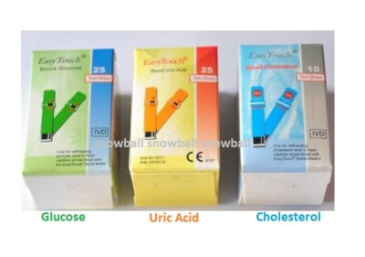 Easy Touch Test Strips for Glucose, Cholesterol, Uric Acid