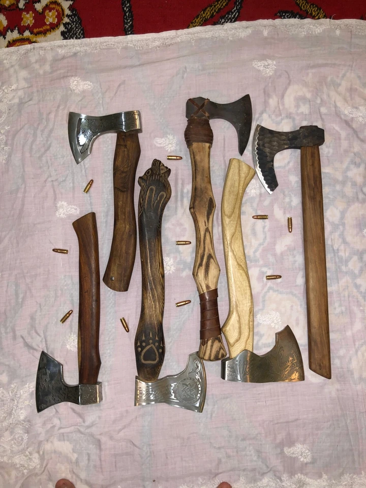 Lot of 6 Viking Axes - Medieval Norse Battle Axes - Outdoor Hunting - Image 4 of 4