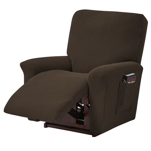 Stretch Relaxsessel Schonbezüge mit Seitentasche 4-teilig Liegesofa Bezug - Bild 106 von 116