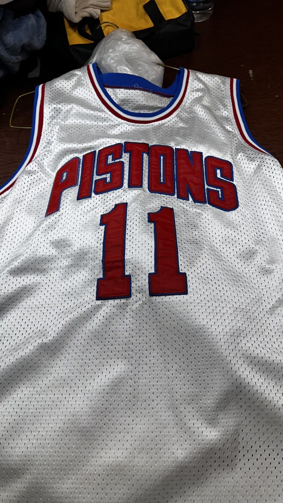 Vintage Detroit Pistons Isaiah Thomas Sand-Knit NBA Basketball Jersey X-Large