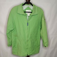 Studio Works Outerwear women's M jacket green collar zip long sleeves 2 pockets