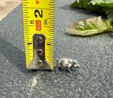 Cute Antique / Vintage Italian .925 Sterling Silver Figure of Miniature Pig