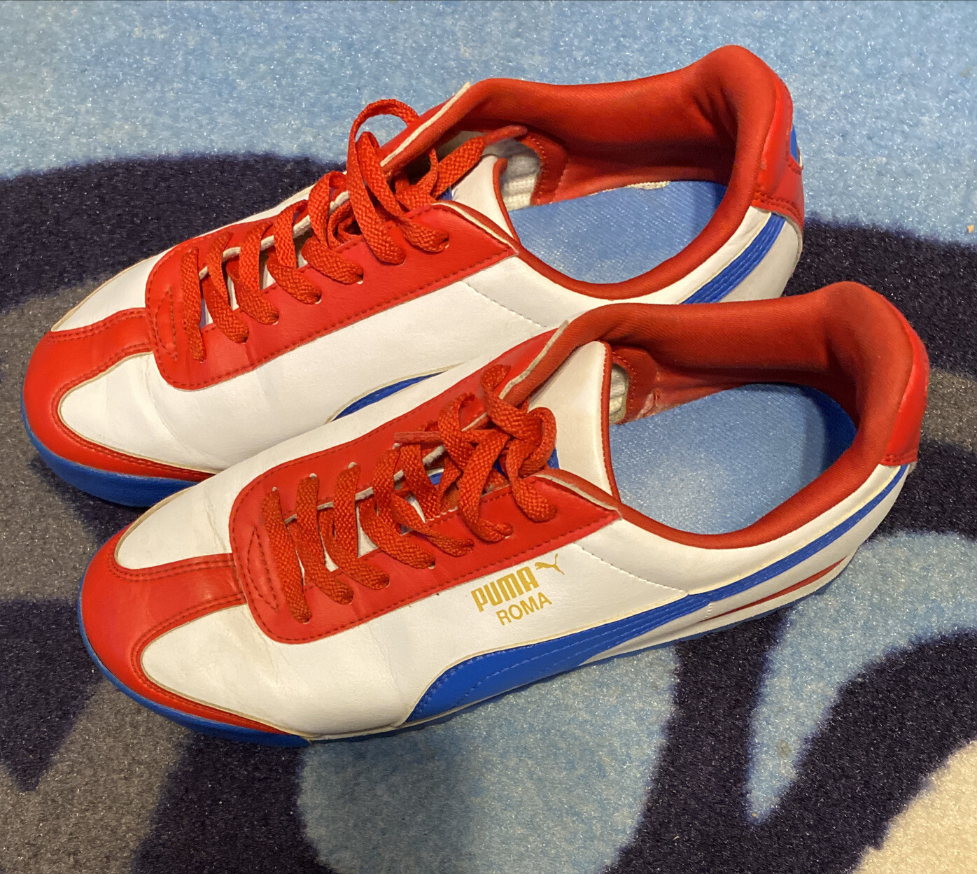 PUMA ROMA 354259 CLASSIC FITNESS CASUAL GYM SHOES RED WHITE BLUE WOMEN’S 6.5 thumbnail 11